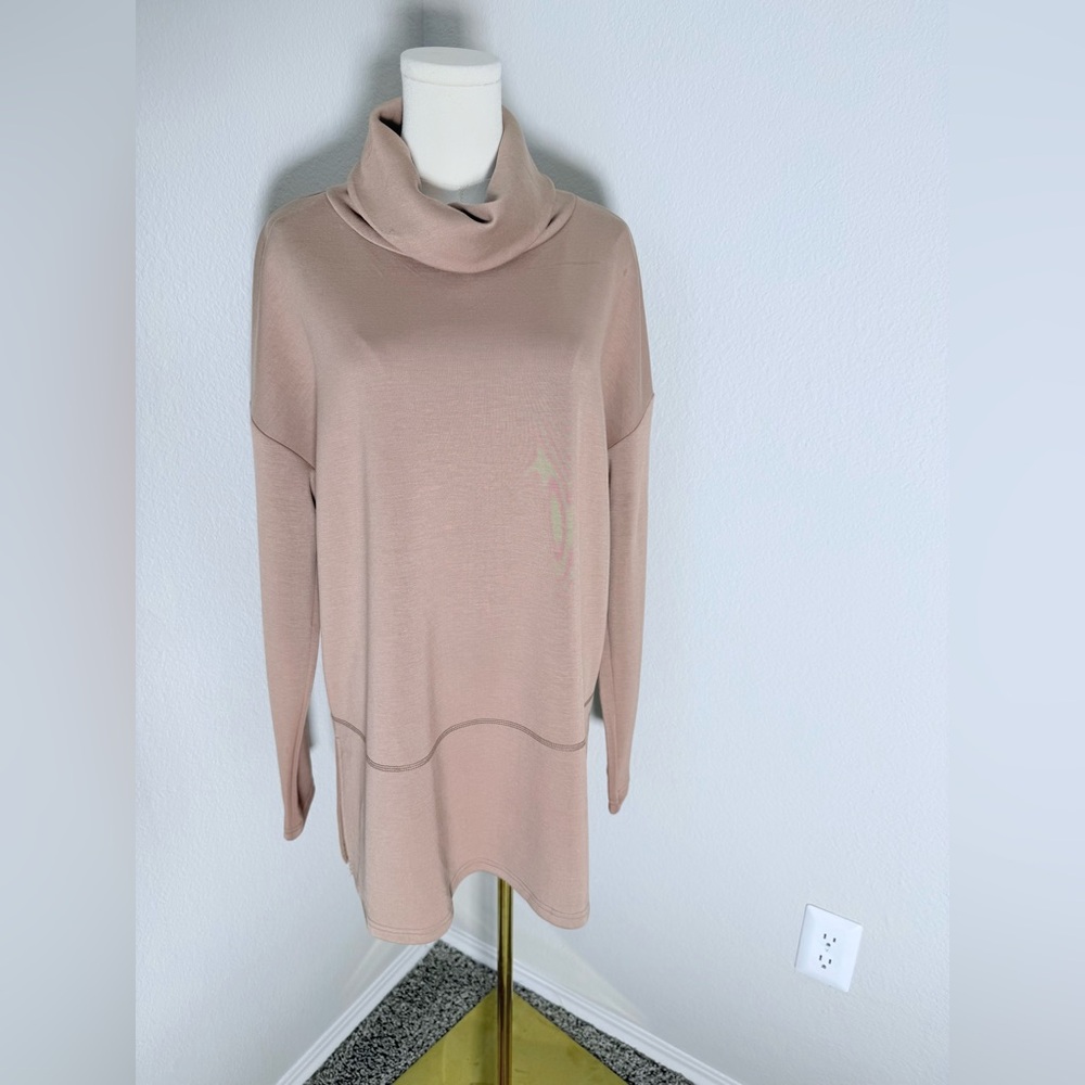 WIHOLL Taupe Mock Neck Long Sleeve Top – Size XL (NWT) - Picture 2 of 16